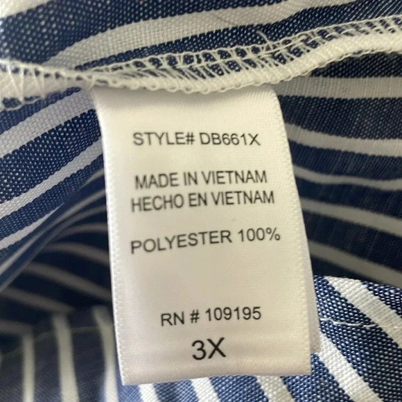 Love J blue and white striped shirt dress 3x - Picture 5 of 5
